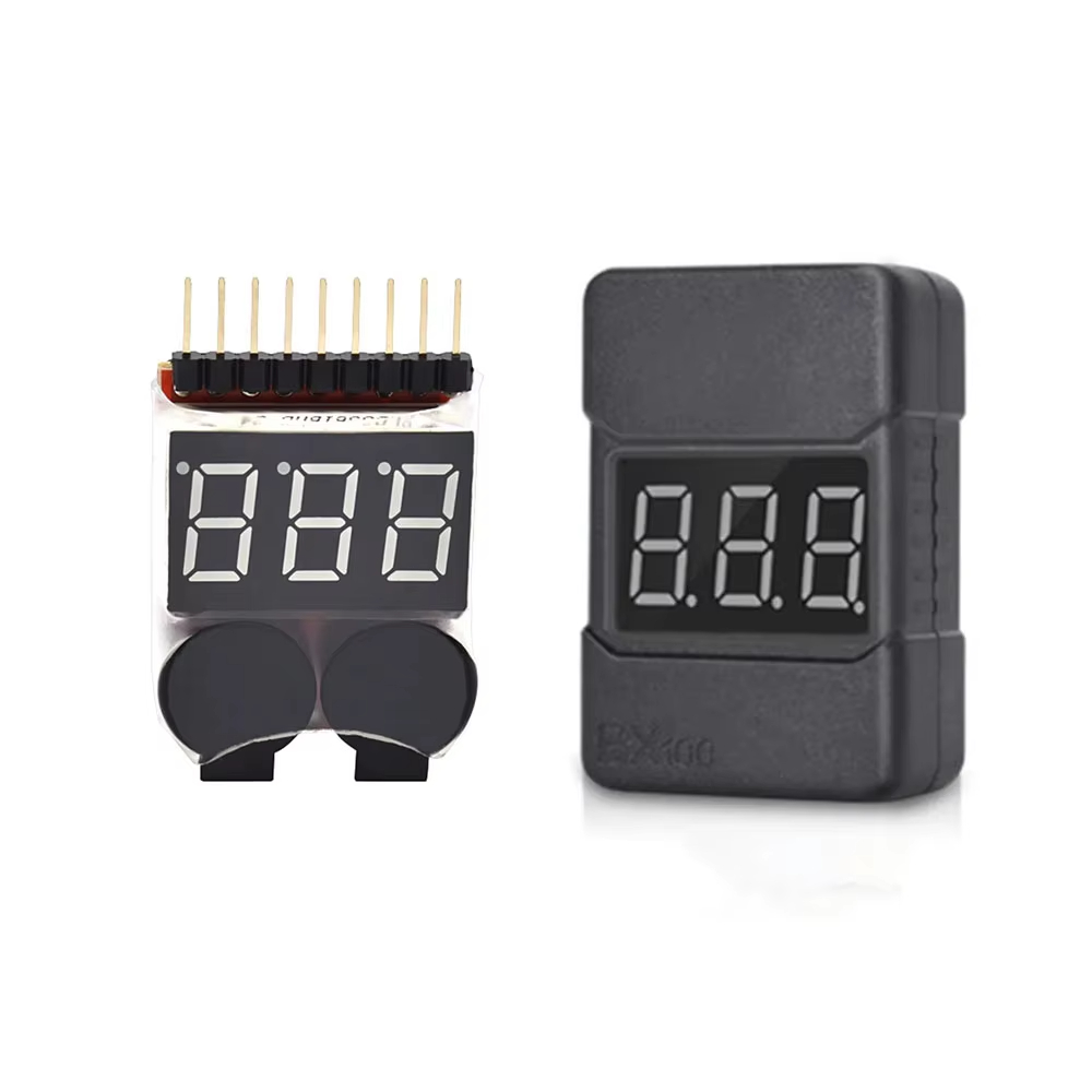 Drone Buzzer - เครื่องทดสอบแรงดันแบตเตอรี่ BX100 1-8S Lipo พร้อมเสียงเตือนแรงดันต่ำ 3.7V