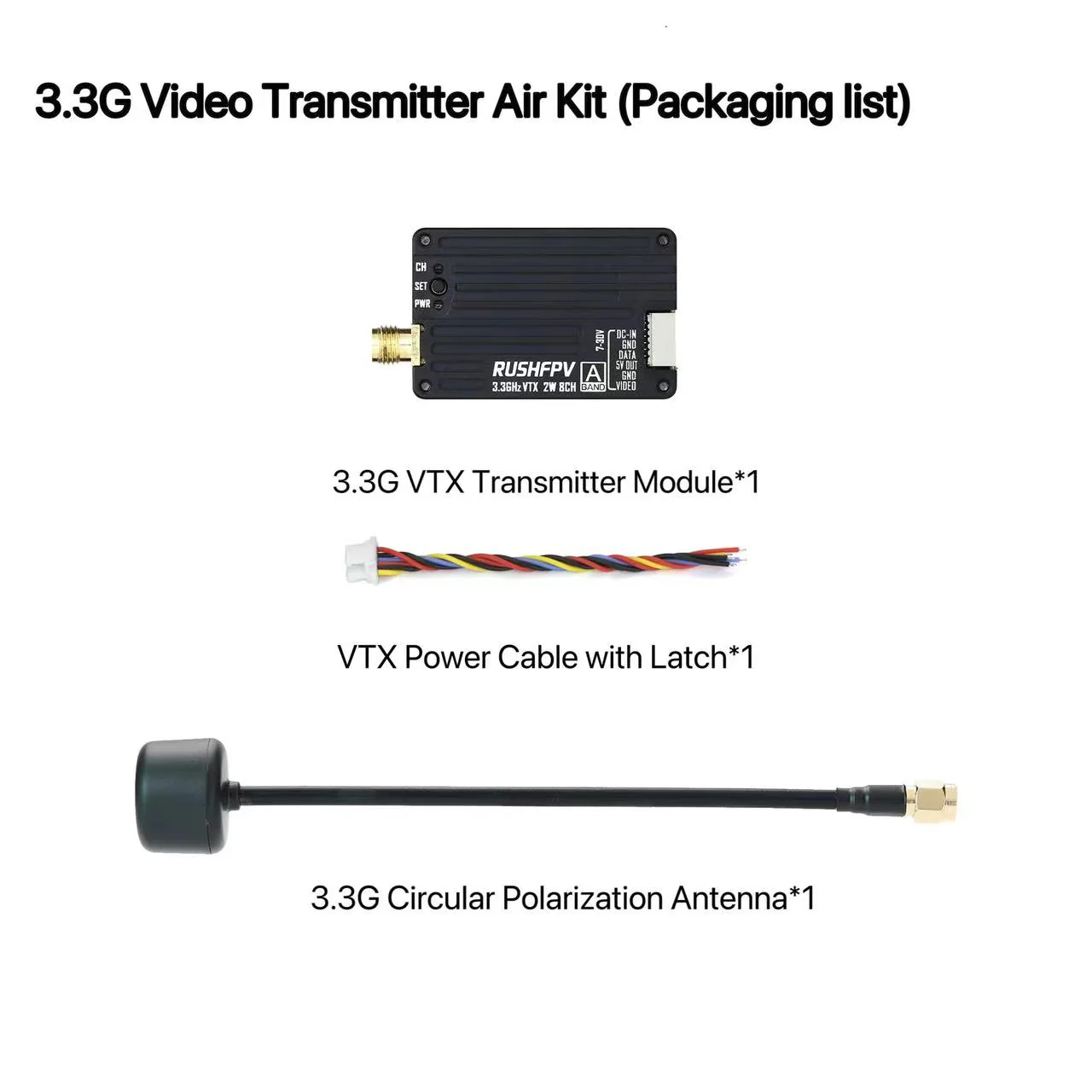 Drone Transmitter - RUSHFPV 3.3G 2W VTX เครื่องส่งสัญญาณ FPV