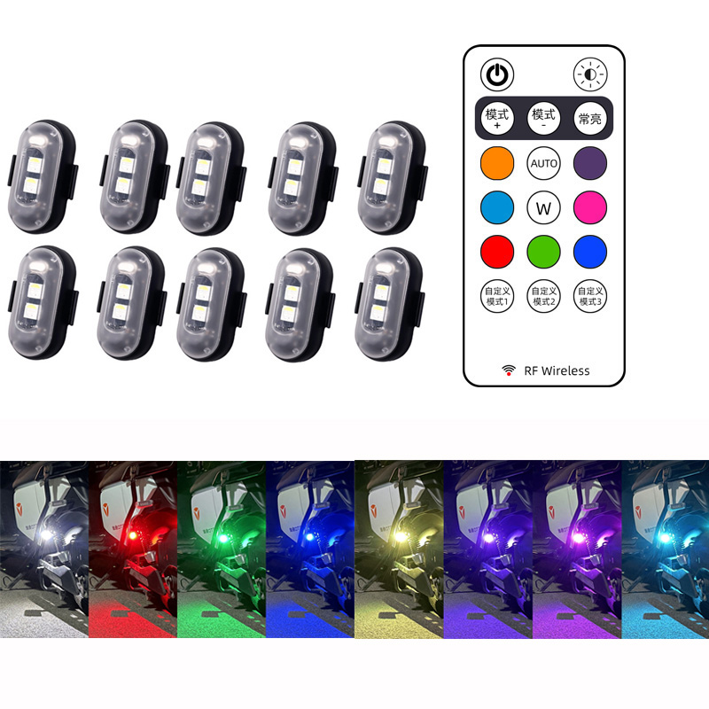 Drone Led Light - โดรน LED ไร้สาย8สี4X 10X ไฟแฟลชรถยนต์สำหรับรถจักรยานยนต์รถยนต์รถจักรยานรีโมทคอนโทรลไฟเตือนไฟส่งสัญญาณชาร์จ USB