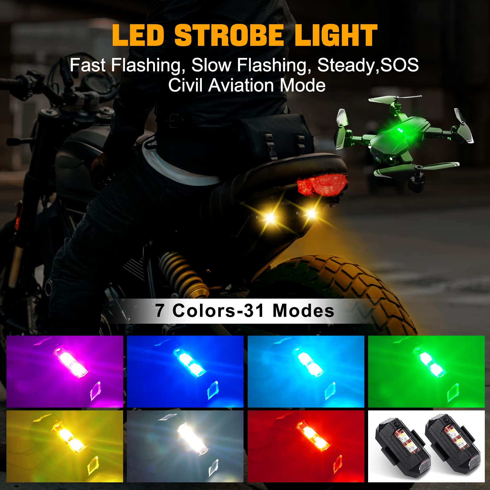 ไฟมอเตอร์ไซค์ ไฟโดรน ไฟแฟลช LE - Drone Led Light บทวิจารณ์และราคา