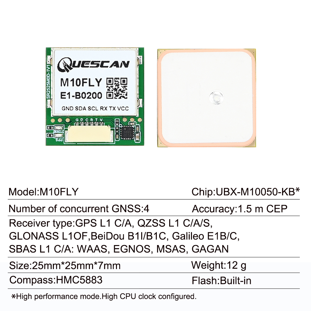 Quescan 25 มม.* 25 มม.M10FLY 1 - Drone Gps Module บทวิจารณ์และราคา